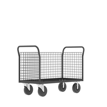 Valley Craft Cage Cart - Platform, 3-Sided, 48